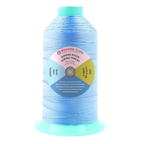 Size 138 420D T135 Light Blue Bonded Nylon Thread (3750 Foot)