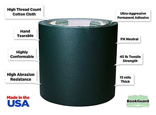 4 Inch Forest Green Book Repair Cloth Tape 15 Yard Roll