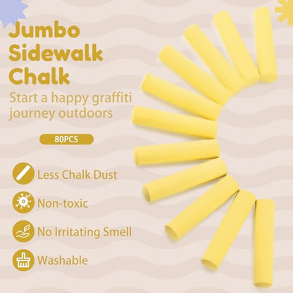 Jumbo Sidewalk Chalk for Kids Outdoor (2 Count)