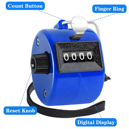 2 Pack Hand Tally Clicker Counter 4 Digit for Sport Red Blue