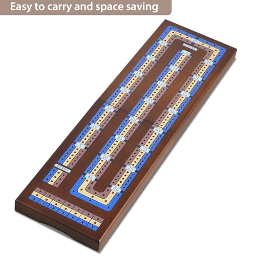 Foldable Wooden Cribbage Board Game Set
