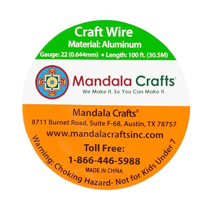 22 Gauge Silver Tone Anodized Aluminum Craft Wire (100 Foot)