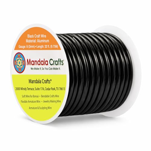 8 Gauge Black Anodized Aluminum Craft Wire