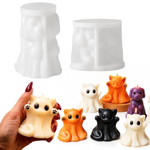 2 Pack Ghost Cat & Dog Candle Mold (2 Count)