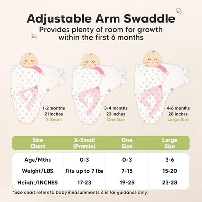 3pk Organic Swaddles for Newborns Girls