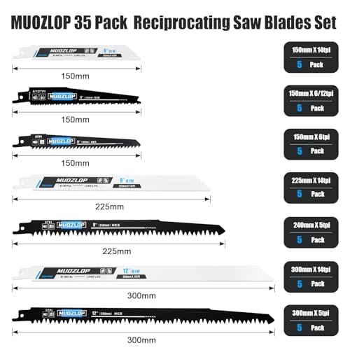 35 Pack Reciprocating Saw Blades Set (35 Count)