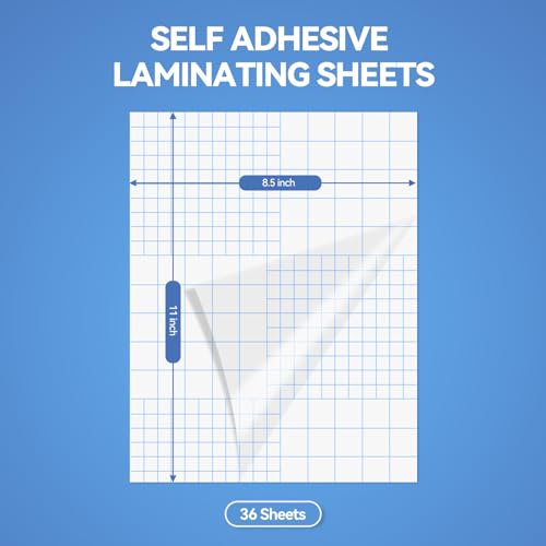 36 Sheets Transparent Laminate Sheets Self Adhesive Laminating Sheets (36 Count)
