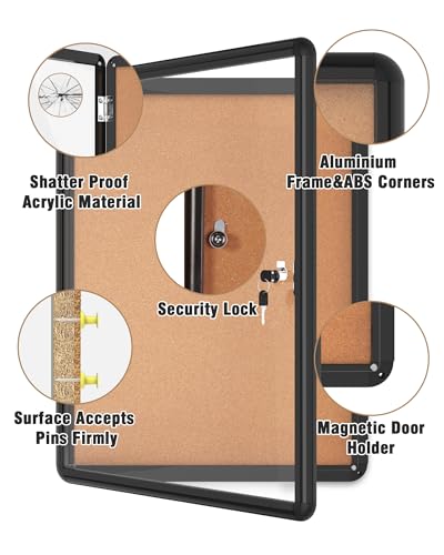 26"x20" Enclosed Bulletin Board
