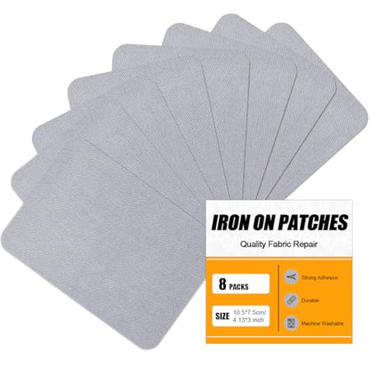 Iron on Patches Repair for Fabric Clothes (8 Count)