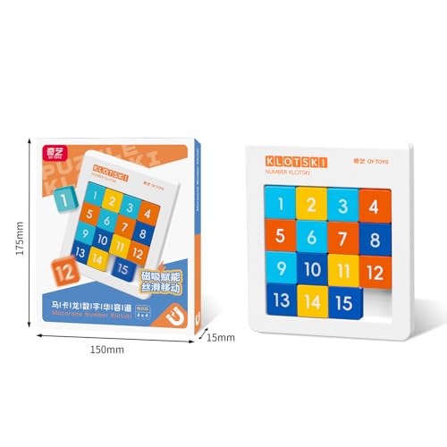 QY Toys Macaron Color 4x4 Klotski Puzzle Magnetic Sliding Number Puzzle
