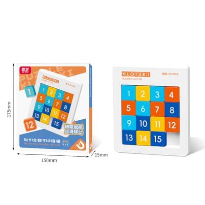 QY Toys Macaron Color 4x4 Klotski Puzzle Magnetic Sliding Number Puzzle