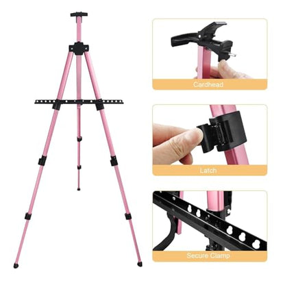 Pink 17 66 Inch Adjustable Art Easel Stand for Painting and Sign