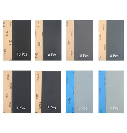 60Pcs of 9x3.6 Inch 8 Grit Mixed Packing Wet and Dry Sandpaper (60 Count)
