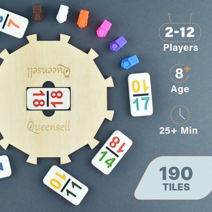 Mexican Train Dominoes Set with Numbers