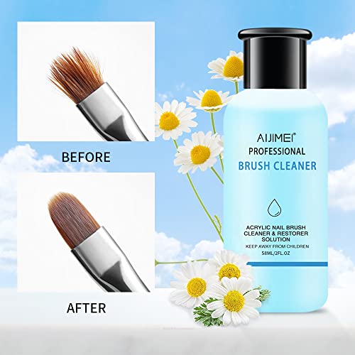 Acrylic Nail Brush Cleaner Acrylic Brush Cleaner Liquid Acrylic Paint Brush Cleaner Nails Artist Acrylic Brush Cleaner 58ml 2.1 FL.OZ (2 Fl Oz)