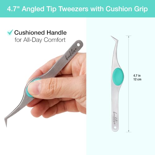 High Precision Angled Tip Tweezers with Cushion Grip