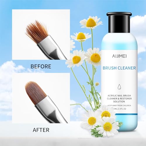 Acrylic Nail Brush Cleaner 2.5FL.OZ 75ML Acrylic Brush Cleaner Liquid Acrylic Nail Brushes Nail Art Tools for Salon Home Use Acrylic Paint Brush Cleaner (2.5 Fl Oz)