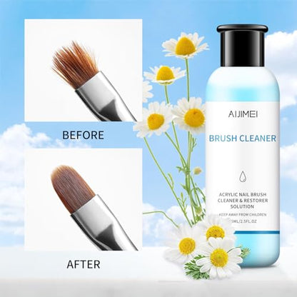Acrylic Nail Brush Cleaner 2.5FL.OZ 75ML Acrylic Brush Cleaner Liquid Acrylic Nail Brushes Nail Art Tools for Salon Home Use Acrylic Paint Brush Cleaner (2.5 Fl Oz)