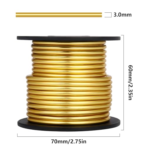 32.8FT 8 Gauge Bendable Gold Aluminum Craft Wire for Jewelry Making Craft (32.8 Foot)