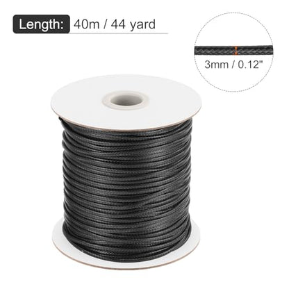 Waxed Cord 3mm Waxed Polyester Cord 44 Yard Wax String for Bracelet Making