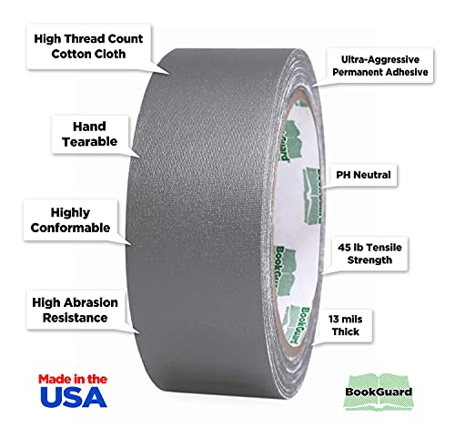 1-1/2 Inch Gray Bookbinding Repair Tape, 15 Yard Roll