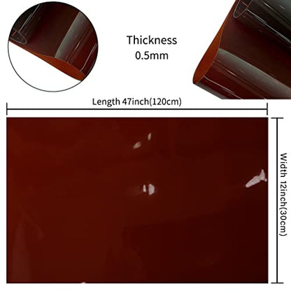 HYANG Darkbrown Transparent PVC Super Clear Holographic Vinyl Faux Leather Sheets 1 Roll 12" x 47"