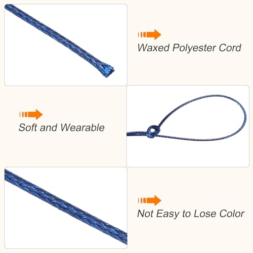 Waxed Cord 0.5mm Waxed Polyester Cord 175 Yard Wax String for Bracelet Making