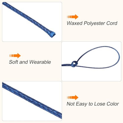 Waxed Cord 0.5mm Waxed Polyester Cord 175 Yard Wax String for Bracelet Making