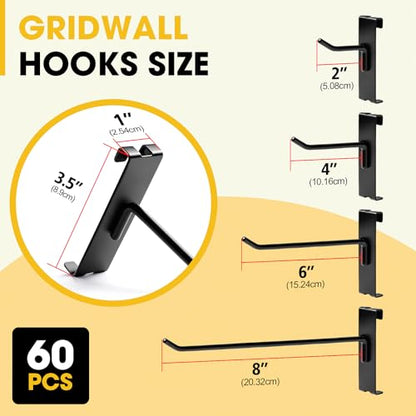 Gridwall Hooks 6 Inch (60 Count)