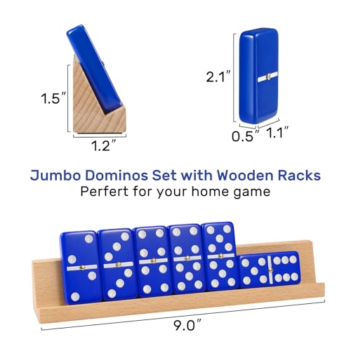 Dominoes Set for Adults with 4 Wooden Racks