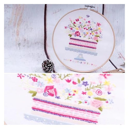 Needle Point Kits Adults Full Range of Starter Including Instructions Stamped Cloth with Pattern Hoop Color Threads and Tools Art Projects