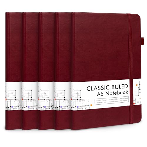 5 Pack Journal Notebook Bulk for School (5 Count)