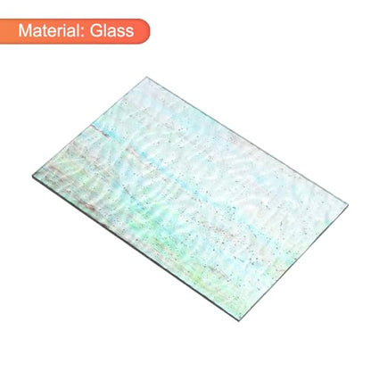 2 Pcs Stained Glass Sheet Mosaic Tile 7.9 Inch x 5.9 Inch Cyan Stained Glass Sheets for Crafts DIY Art Project