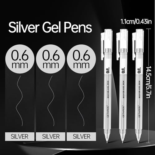 3 Pack Silver Gel Pens