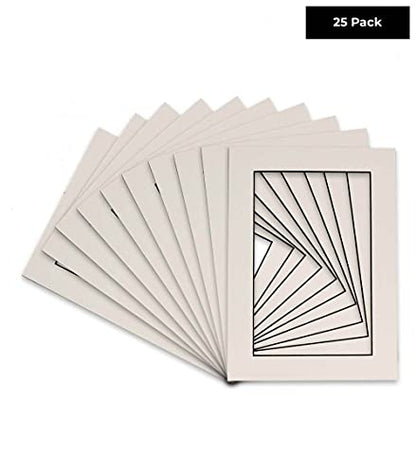 Pack of 25 Acid Free 11x14 Mats Bevel Cut for 8.5x11 Photos (25 Count)