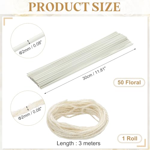 50Pcs 2 Gauge Floral Wire (50 Count)