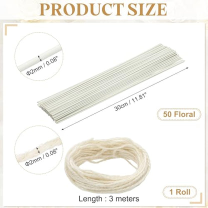 50Pcs 2 Gauge Floral Wire (50 Count)