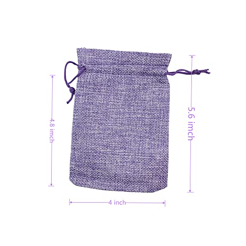 Pack of 25 Burlap Gift Bags with Drawstring Linen Jewelry Pouches Wedding Hessian Jute Bags for Birthday and Treat Pouches Party Wedding Favors Gift