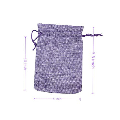 Pack of 25 Burlap Gift Bags with Drawstring Linen Jewelry Pouches Wedding Hessian Jute Bags for Birthday and Treat Pouches Party Wedding Favors Gift