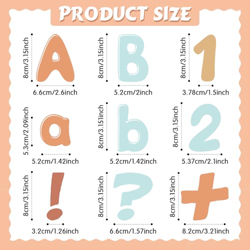 221 Pcs Retro Boho Bulletin Board Letters for Classroom Wall (225 Count)