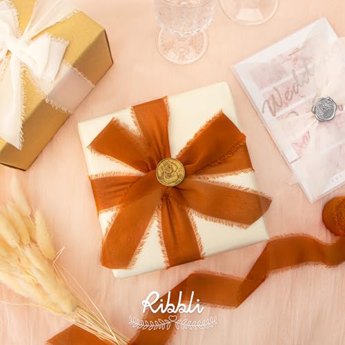 Fall Chiffon Ribbon 1.5 inch x 30 Yard Handmade Silk (90 Foot)