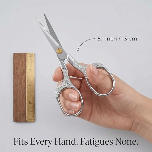 Silver Stainless Steel Scissors with Leather Cover