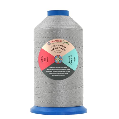 Size 207 630D T210 Gray Bonded Nylon Thread (3750 Foot)