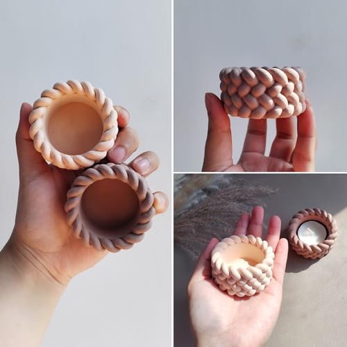 2PCS Knot Shape Tealight Holder Mold