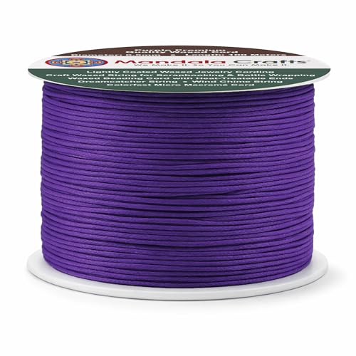 0.5mm Purple Cotton Waxed Cord for Jewelry Making (327 Foot)