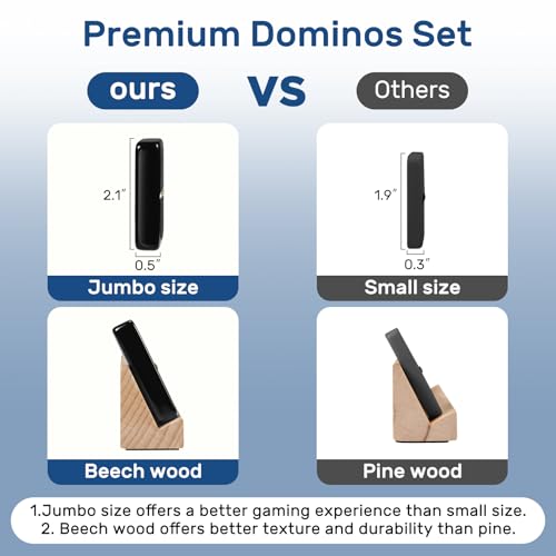 Jumbo Dominos Set for Adults with 4 Wooden Racks