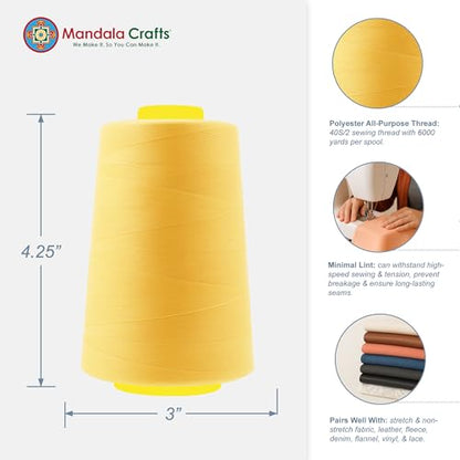 40S 2 Butter Cream Polyester 4 Pack of Serger Threads Cones