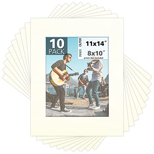Mat Board Center 10 Pack 11x14 Photo Mats for 8x10 Picture (10 Count)