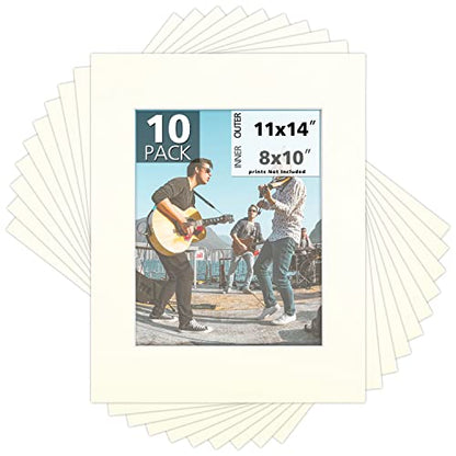 Mat Board Center 10 Pack 11x14 Photo Mats for 8x10 Picture (10 Count)