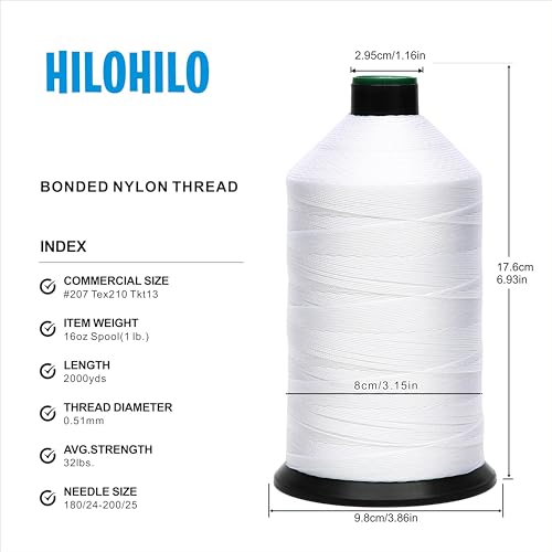 Extra Strong Bonded Nylon Thread #207 Tex210